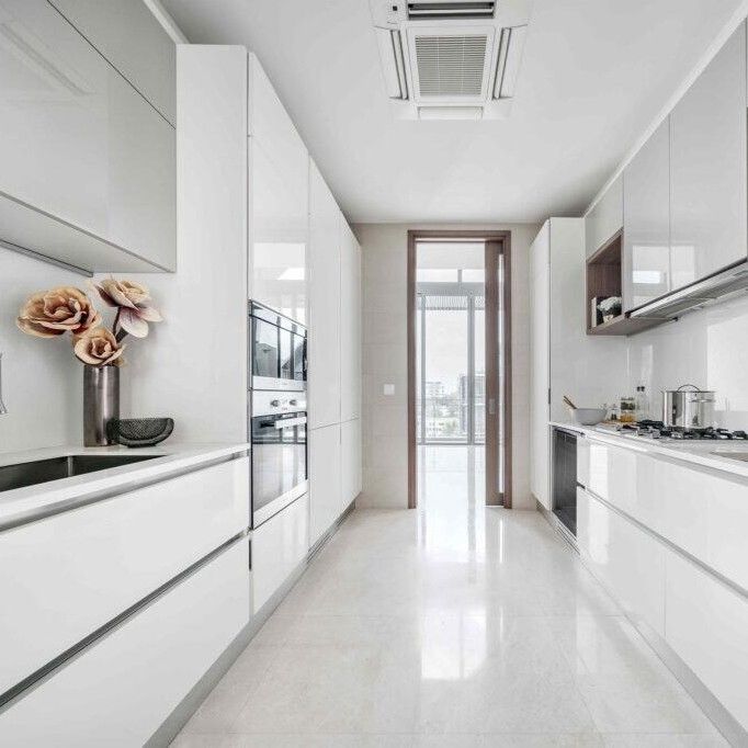 YALIG moderno armadio da cucina in lacca ad alto lucido personalizzato per lo stoccaggio sullo scaffale della cucina