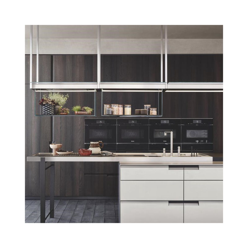 Colorato su misura Moderno Legno intelligente Glossoso Impermeabile Infiammato Cucina Armadietto