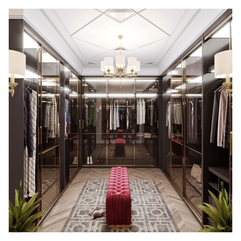 Elegante armadio in vetro con luce a led per i disegni del cliente