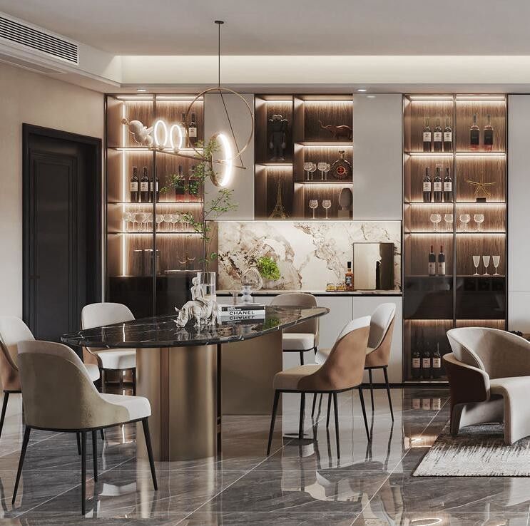 Arredamento di cucina in stile moderno a prova di fuoco a prova d'acqua con colore di rivestimento personalizzato