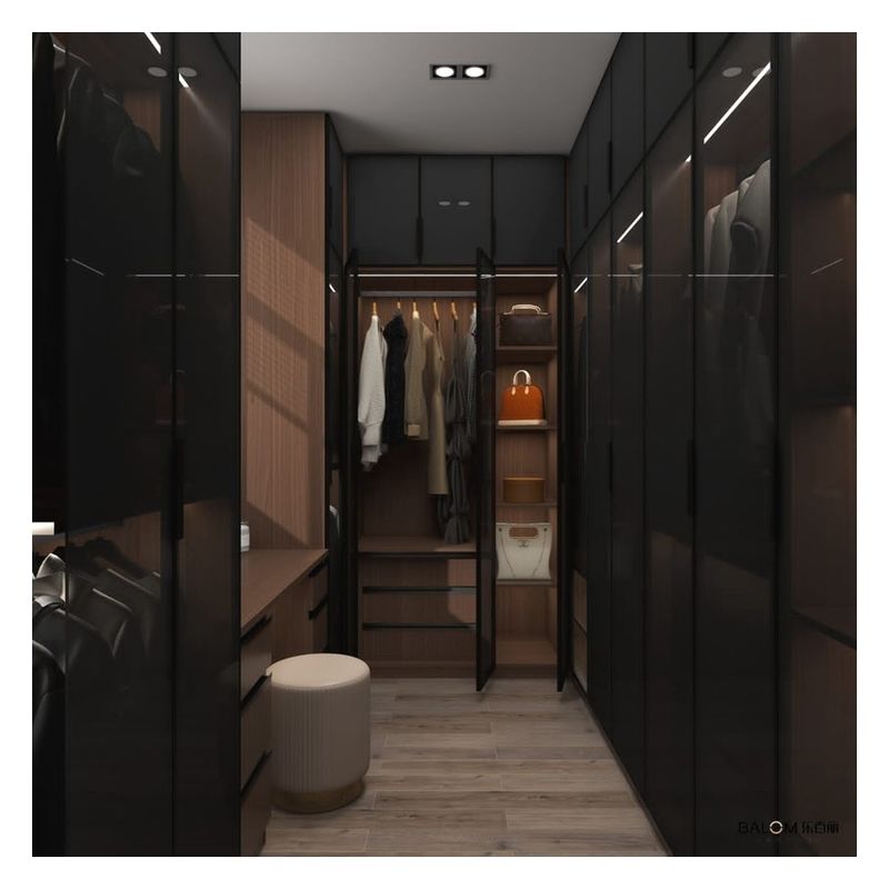 Design di illuminazione per armadi di stile con pannelli pieghevoli