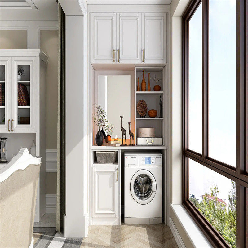 Semplice moderno YALIG 1200 grande armadietto di lavanderia in legno per la lavatrice in MDF