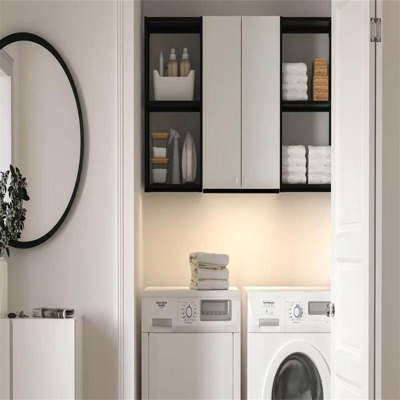 Semplice moderno YALIG 1200 grande armadietto di lavanderia in legno per la lavatrice in MDF