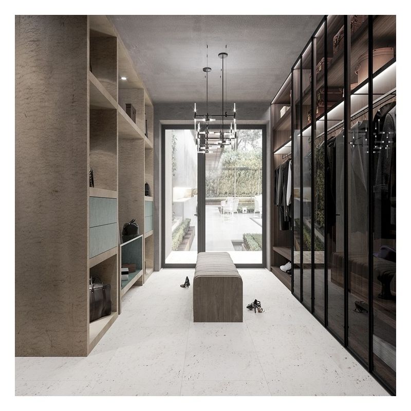 Porte scorrevoli in metallo per armadietti di design europeo Armadio in legno massello in nero