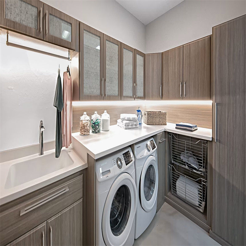 Semplice moderno YALIG 1200 grande armadietto di lavanderia in legno per la lavatrice in MDF