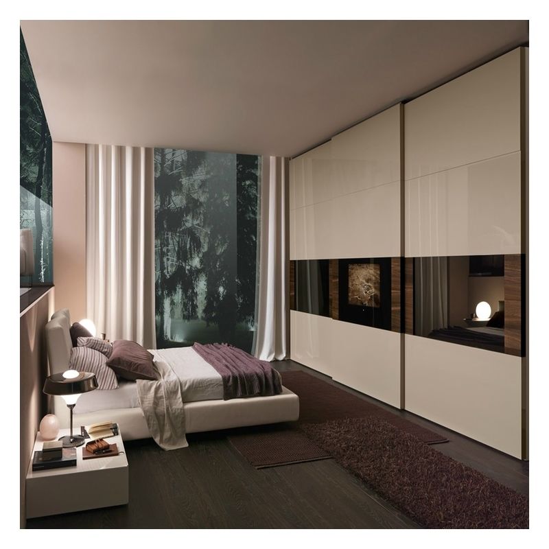 Porte scorrevoli in metallo per armadietti di design europeo Armadio in legno massello in nero