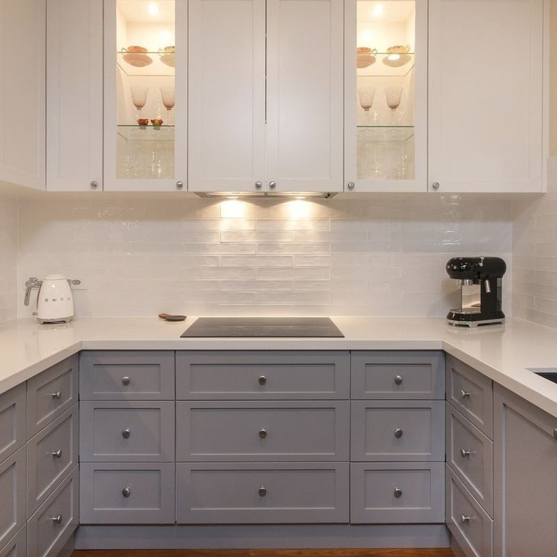 Apparecchi da cucina modulari di facile pulizia con dimensioni personalizzate e carcassa in compensato