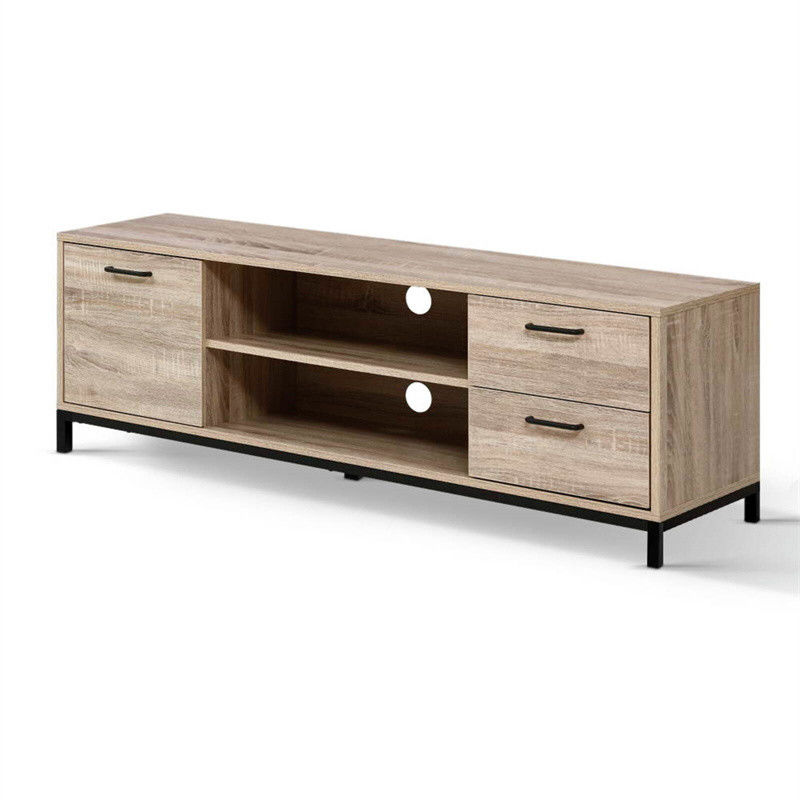 Moderno grigio angolo curvo vetro TV Stand per soggiorno Elegante e personalizzabile