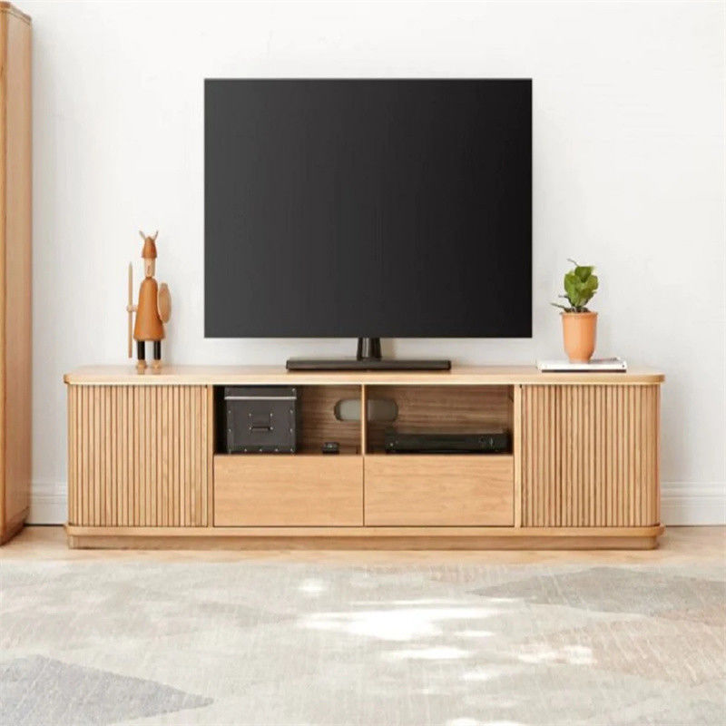 Moderno grigio angolo curvo vetro TV Stand per soggiorno Elegante e personalizzabile