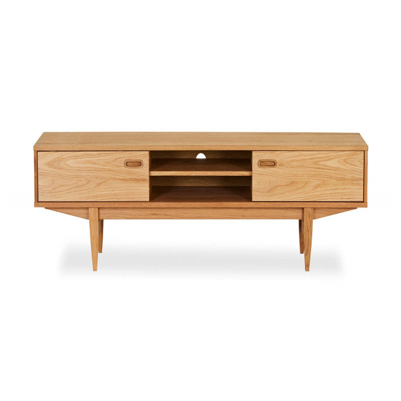 Moderno grigio angolo curvo vetro TV Stand per soggiorno Elegante e personalizzabile