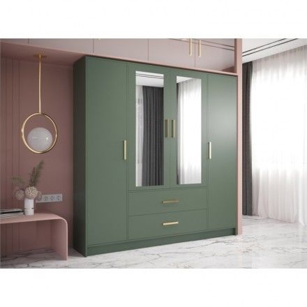 Abbigliamento su misura di design moderno Armadio con pannello di vetro nero e lacca specchio