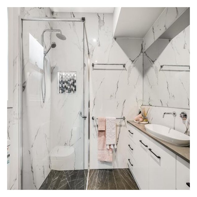 Armadio per il bagno acrilico ad alto lucido a colori personalizzati con doppio lavandino e montaggio a parete