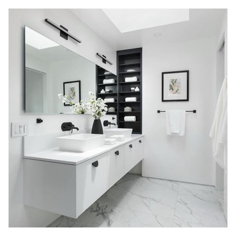 Armadio per il bagno acrilico ad alto lucido a colori personalizzati con doppio lavandino e montaggio a parete