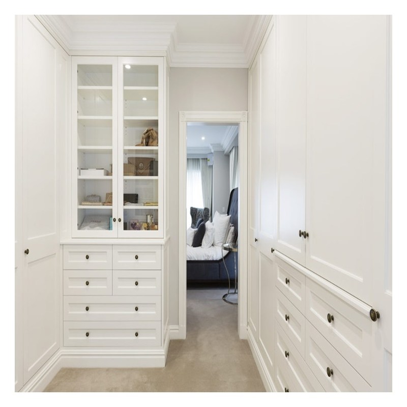 Arredamento in legno massello europeo per camminare in armadi personalizzati per la camera da letto