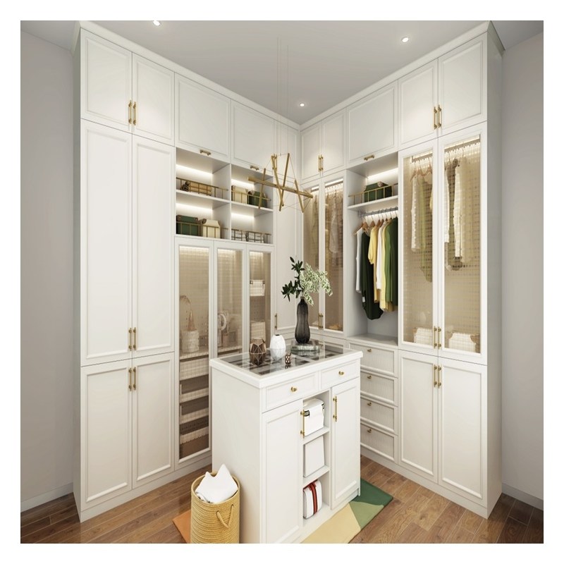 Arredamento in legno massello europeo per camminare in armadi personalizzati per la camera da letto