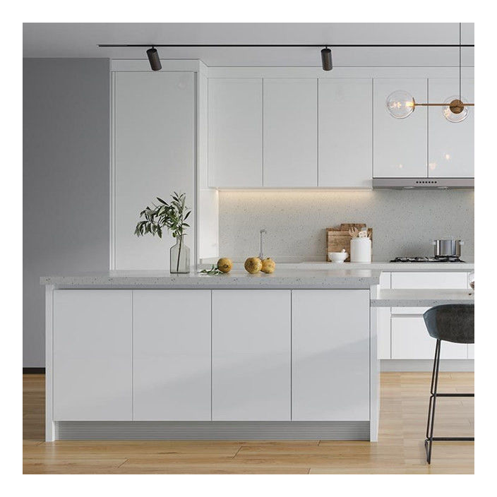 Armadi in legno massello bianco lucido Tipo armadi modulari Armadi da cucina CAD / 3D liberamente