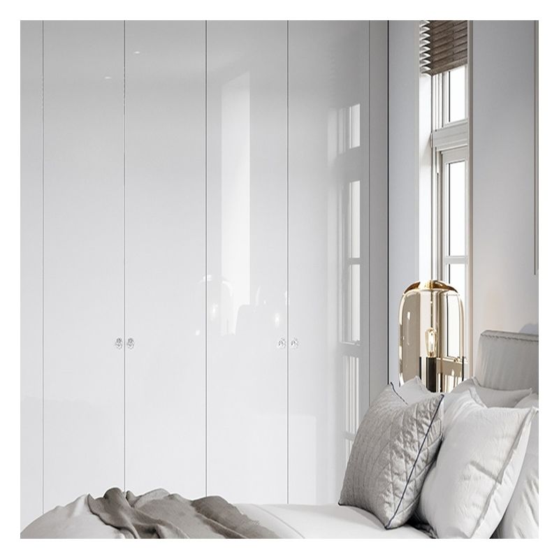 Home Arredamento pannello acrilico lucido Armadio camera da letto in legno massello con porta di vetro nero