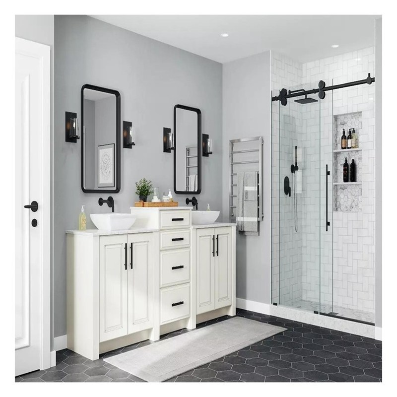 Shaker Style Lacca Bianca Super Impermeabile Grandi Cabinet Bagno Vanità Combo