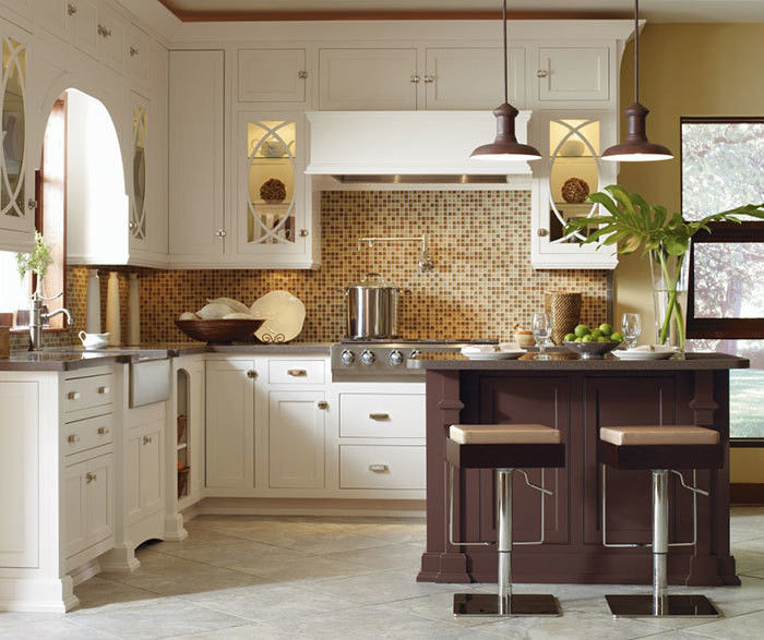 Armadio da cucina in legno massello in grigio americano classico con bordo piatto