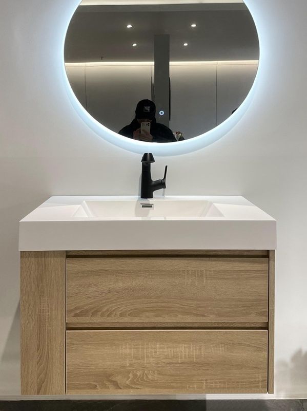 Arredamento per bagni per hotel taglia su misura impermeabile Vanity Pavimento montato e risparmio di spazio