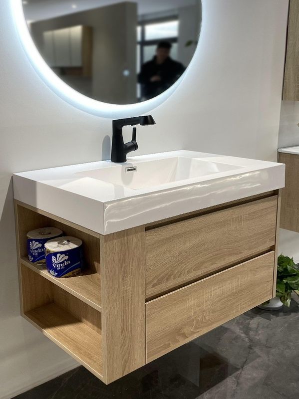 Arredamento per bagni per hotel taglia su misura impermeabile Vanity Pavimento montato e risparmio di spazio