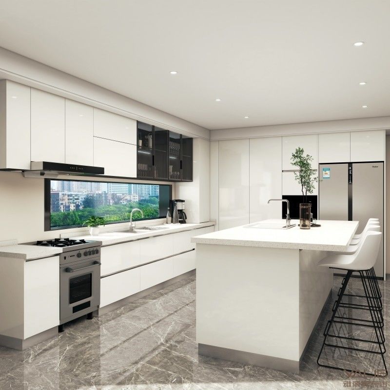 Armadio modulare europeo Blum Full Design Moderno con colore di rivestimento personalizzato e lavandino