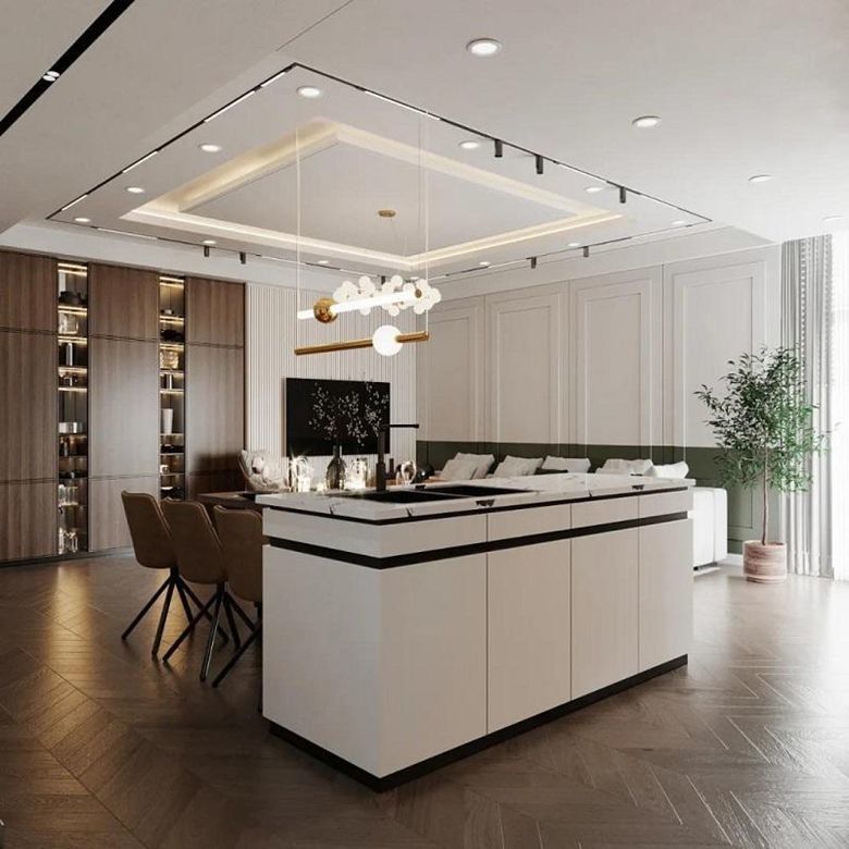 Home Modern Flat Pack Smart Kitchen Pantry Modulare Arredamento da cucina Armadi per villa