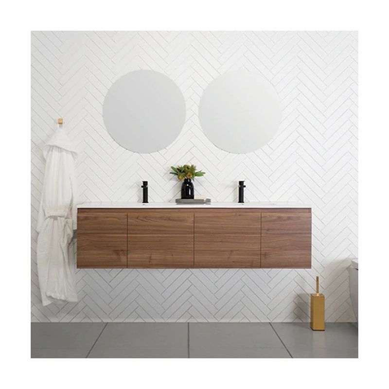 Armadio Vanità Bagno Lavabo Bagno Montato A Parete Con Specchio In Argento