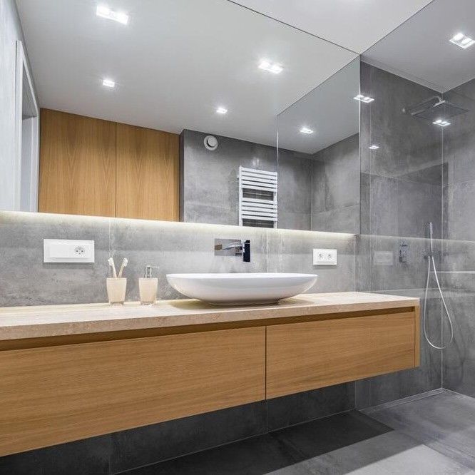 Bagno contemporaneo montato a parete Vanity Set Con Smart Mirror Armadio Larghezza 38-46