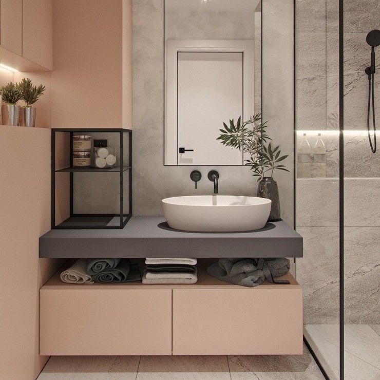 Bagno contemporaneo montato a parete Vanity Set Con Smart Mirror Armadio Larghezza 38-46