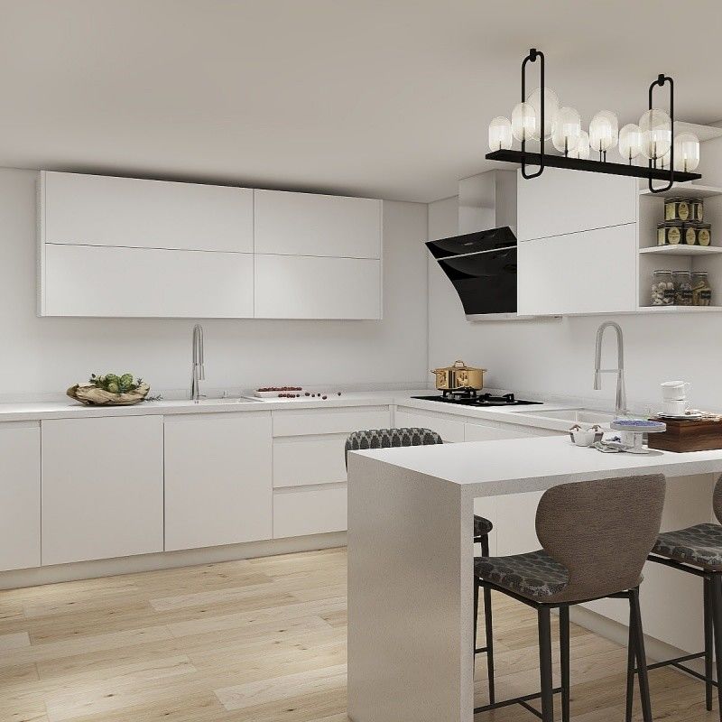 Porta finita in rivestimento di rivestimento moderno completo cucina set con lavandino da Turchia Top