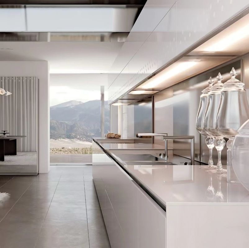 Apparecchi da cucina finiti in rivestimento di finiture per la parte superiore e per la carcassa in cartone di melamina di YALIG