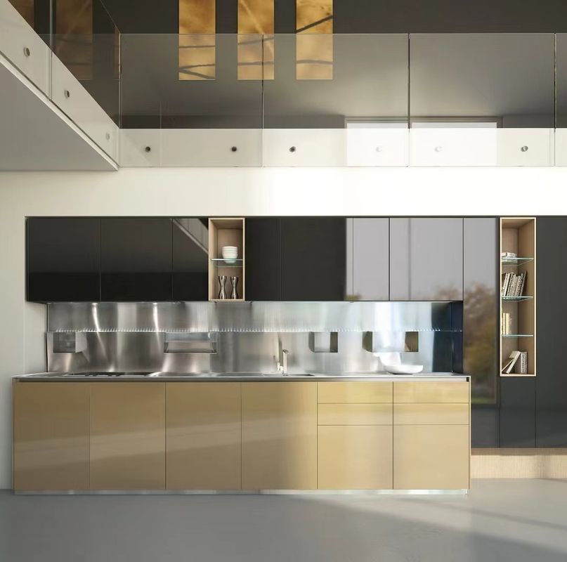 Apparecchi da cucina finiti in rivestimento di finiture per la parte superiore e per la carcassa in cartone di melamina di YALIG