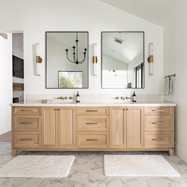 30-48 pollici MDF Armadio Standing Vanity Vanity Bagno cinese con lavandino e specchio