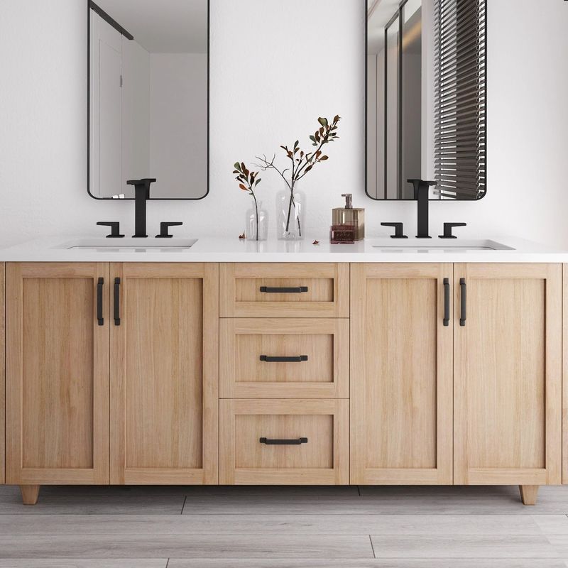 30-48 pollici MDF Armadio Standing Vanity Vanity Bagno cinese con lavandino e specchio