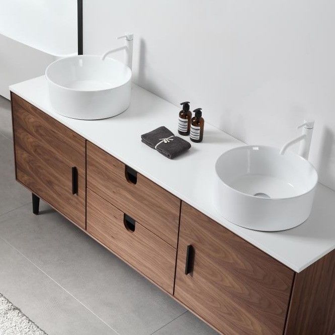 30-48 pollici MDF Armadio Standing Vanity Vanity Bagno cinese con lavandino e specchio