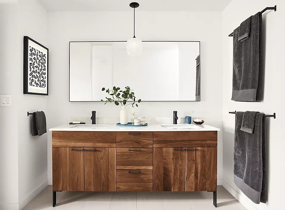 30-48 pollici MDF Armadio Standing Vanity Vanity Bagno cinese con lavandino e specchio