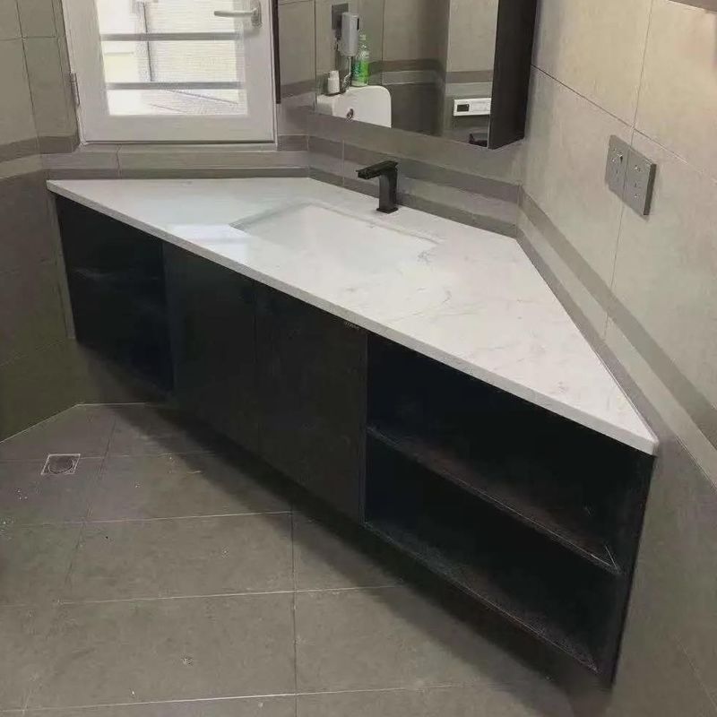 Include vasca sì triangolare angolo bagno Vanity Set con specchio e rubinetto