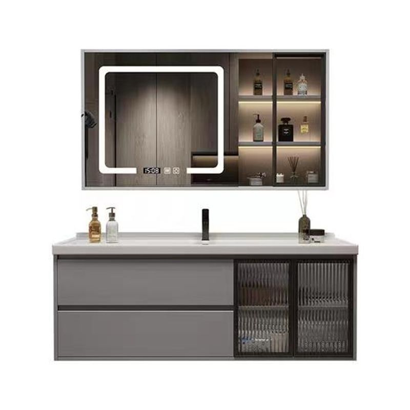 Appartamento Bagno Armadio Set Nordico Moderno Nero In Legno Specchiato In Parete Mobili Montati