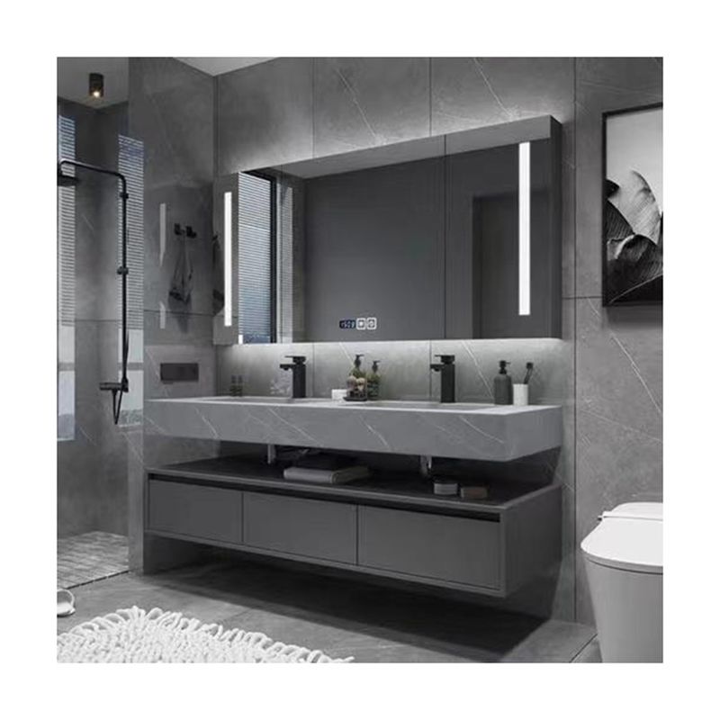 Moderno bagno vanità con lavandino LED defogging specchio armadio e Smart Sensor Light