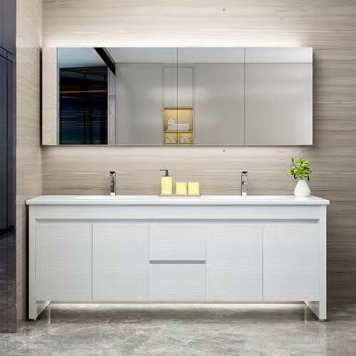 Moderno bagno vanità con lavandino LED defogging specchio armadio e Smart Sensor Light