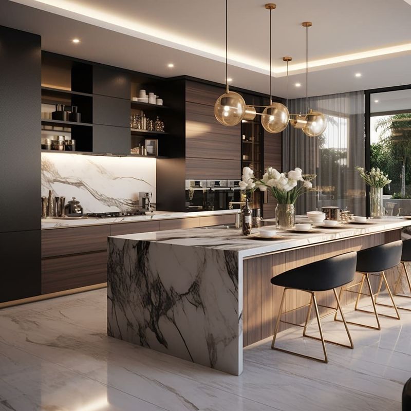 Mobili da cucina di design moderno e semplice con selezione personalizzata del colore del rivestimento