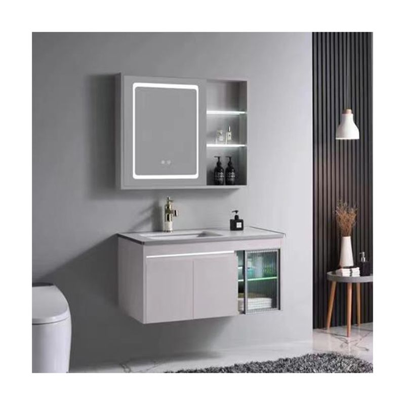 Colore personalizzato 60 pollici Single Sink Teak Legno bagno Vanity con carcassa MDF