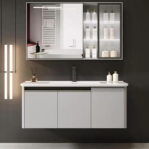 Vanità da bagno con specchio in argento e colore personalizzato