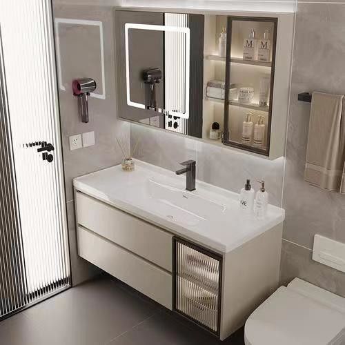 Vanità da bagno con specchio in argento e colore personalizzato