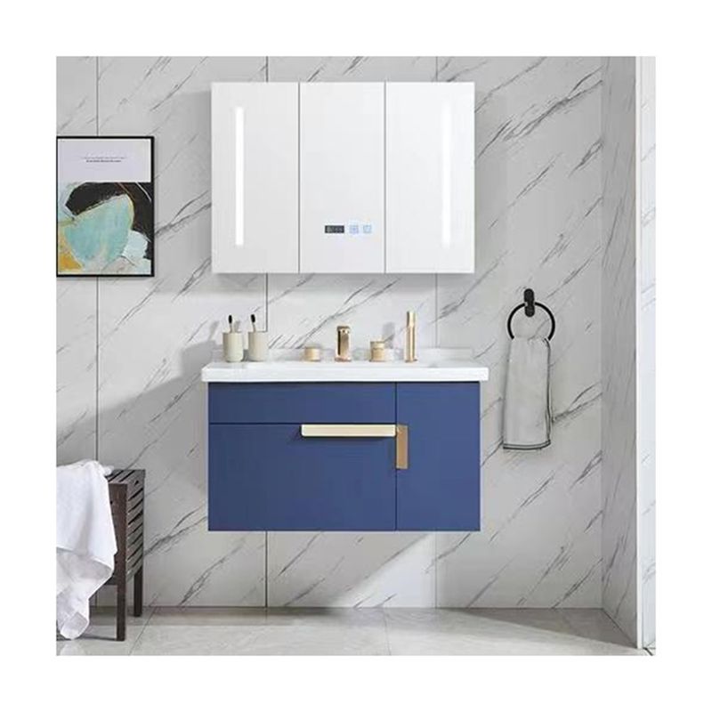 Larghezza 38-46 in stile moderno Navy Blue Bagno Vanity Cabinet con montatura a muro specchio