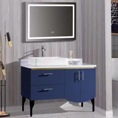 Larghezza 38-46 in stile moderno Navy Blue Bagno Vanity Cabinet con montatura a muro specchio