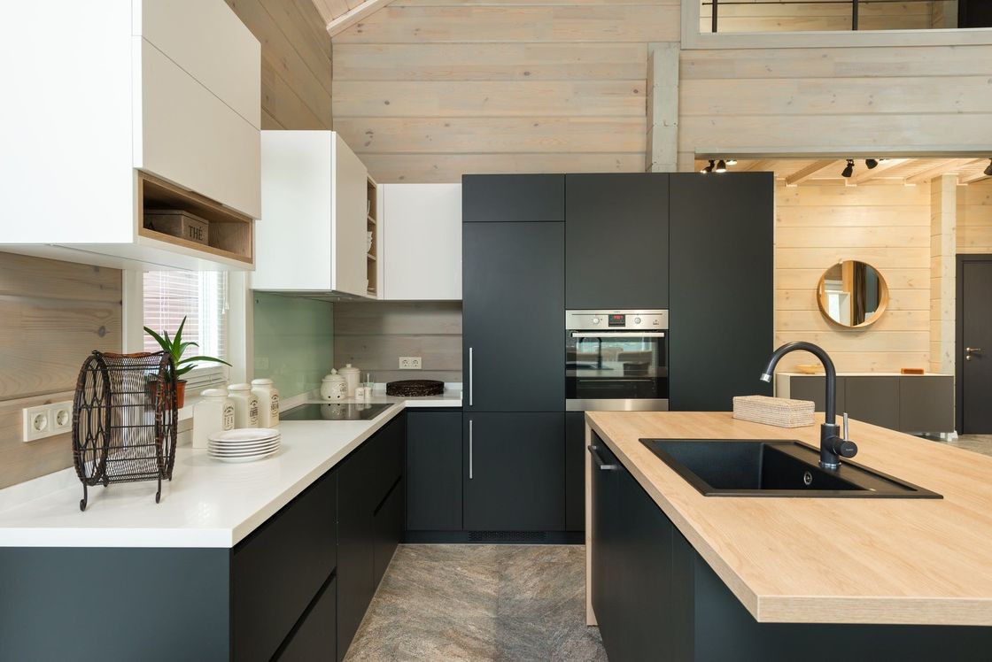 Villa/appartamento American Oak Hardwood Custom Kitchen Cabinet con porte e porte HDF