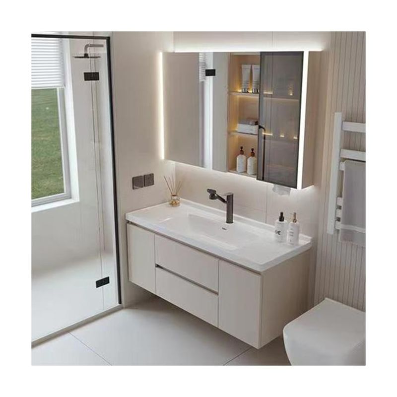 Home Bagno Vanity Cabinet con luce e specchio Legno di lusso Evkur Design Lacca