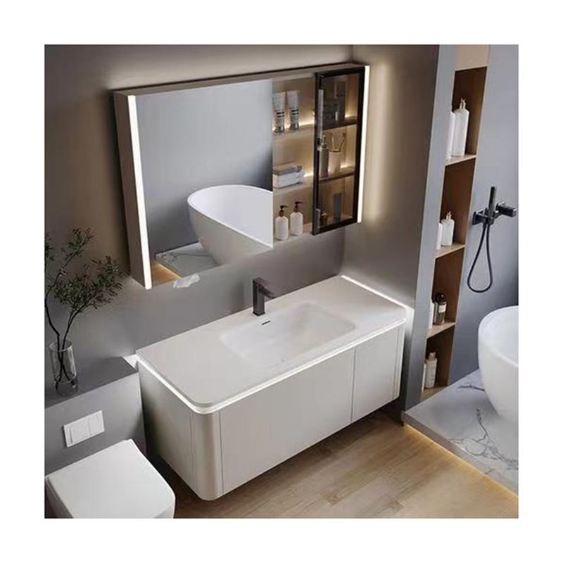 Appartamento Vanity Combo Modern Melamine Rectangle Bagno 60 72 Inch Armadi specchiati